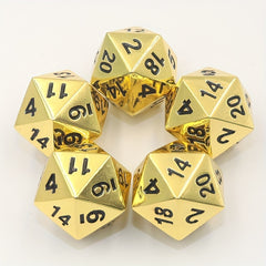 1pc 20 Side Metal Dice Golden Polyhedral Dice Role Playing Bar Party Board Game