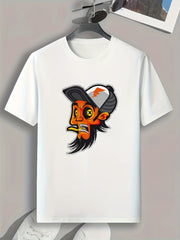 Surprised Cartoon Expression Print Men's Graphic T shirt