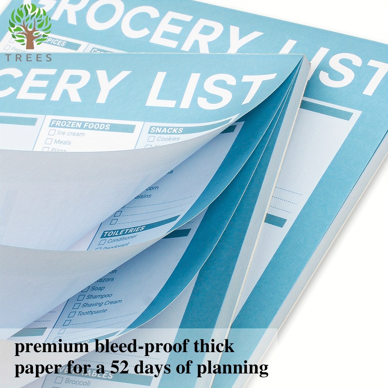 Trees Grocery List Magnet Pad For Fridge 52 Sheets