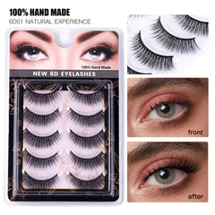 5 Pairs 6D Cross False Eyelashes Natural Curling Eye Lashes