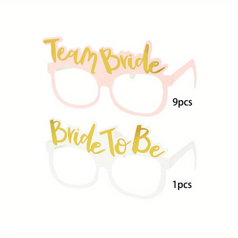 10pcs Team Bride Paper Glasses Bridal Shower Party Supplies