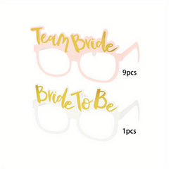 10pcs Team Bride Paper Glasses Bridal Shower Party Supplies
