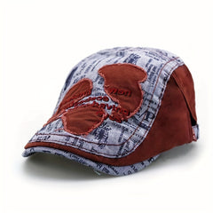 Stylish Patched British Style Peaked Cap Hat For Men