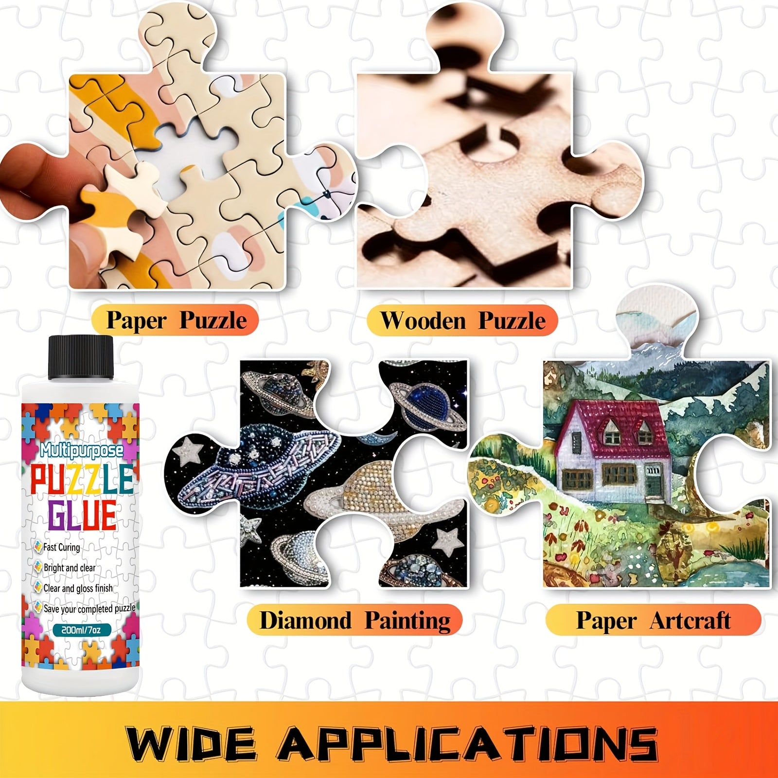 Water Soluble Puzzle Glue 200ml Transparent Non Toxic Quick Drying