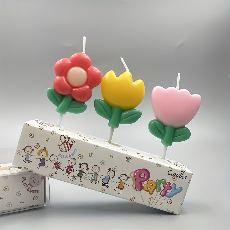 Flower Candle Birthday Party Decor Retro Toy