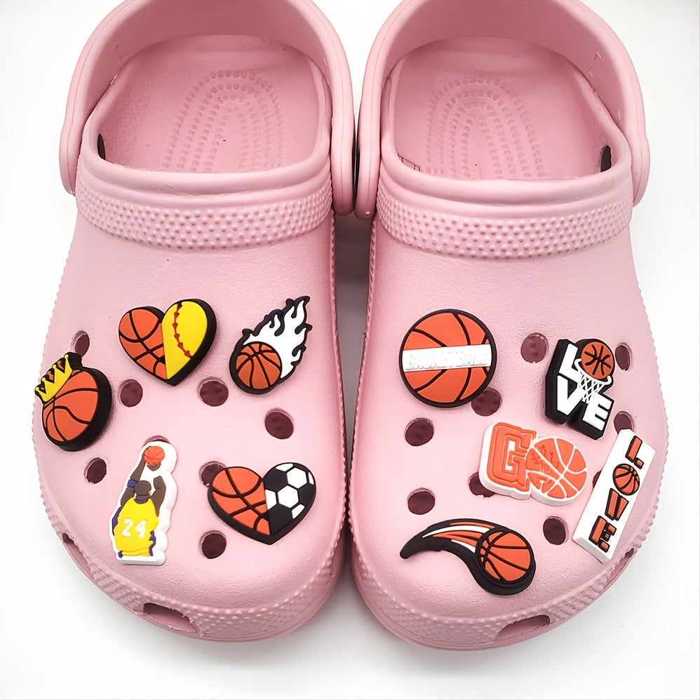 10pcs Cartoon Basketball Shoe Charms for Clogs