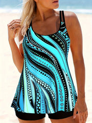 Women's Plus Size Graphic Print Tankini Set