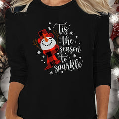 Christmas Snowman Print Long Sleeve Lounge Top
