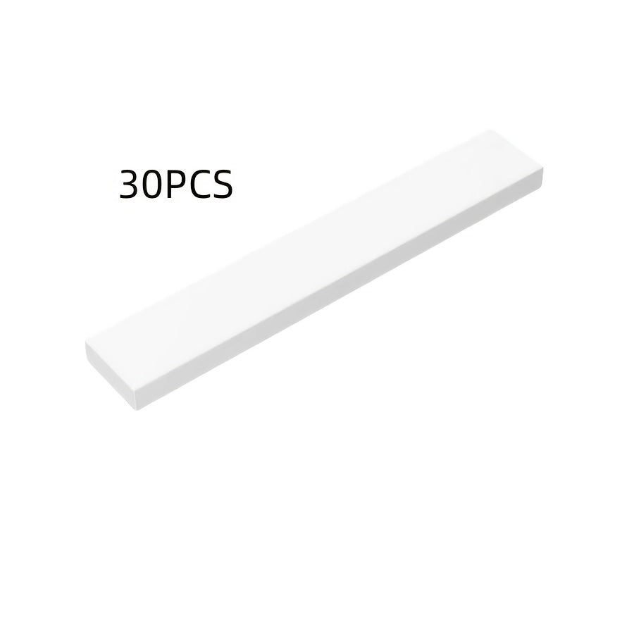 30pcs 1x8 Brick Low Wall Flat Building Blocks Toy - DIY Building Toy