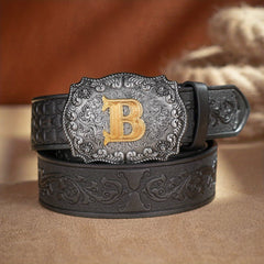 Men's Casual Letter PU Leather Belt