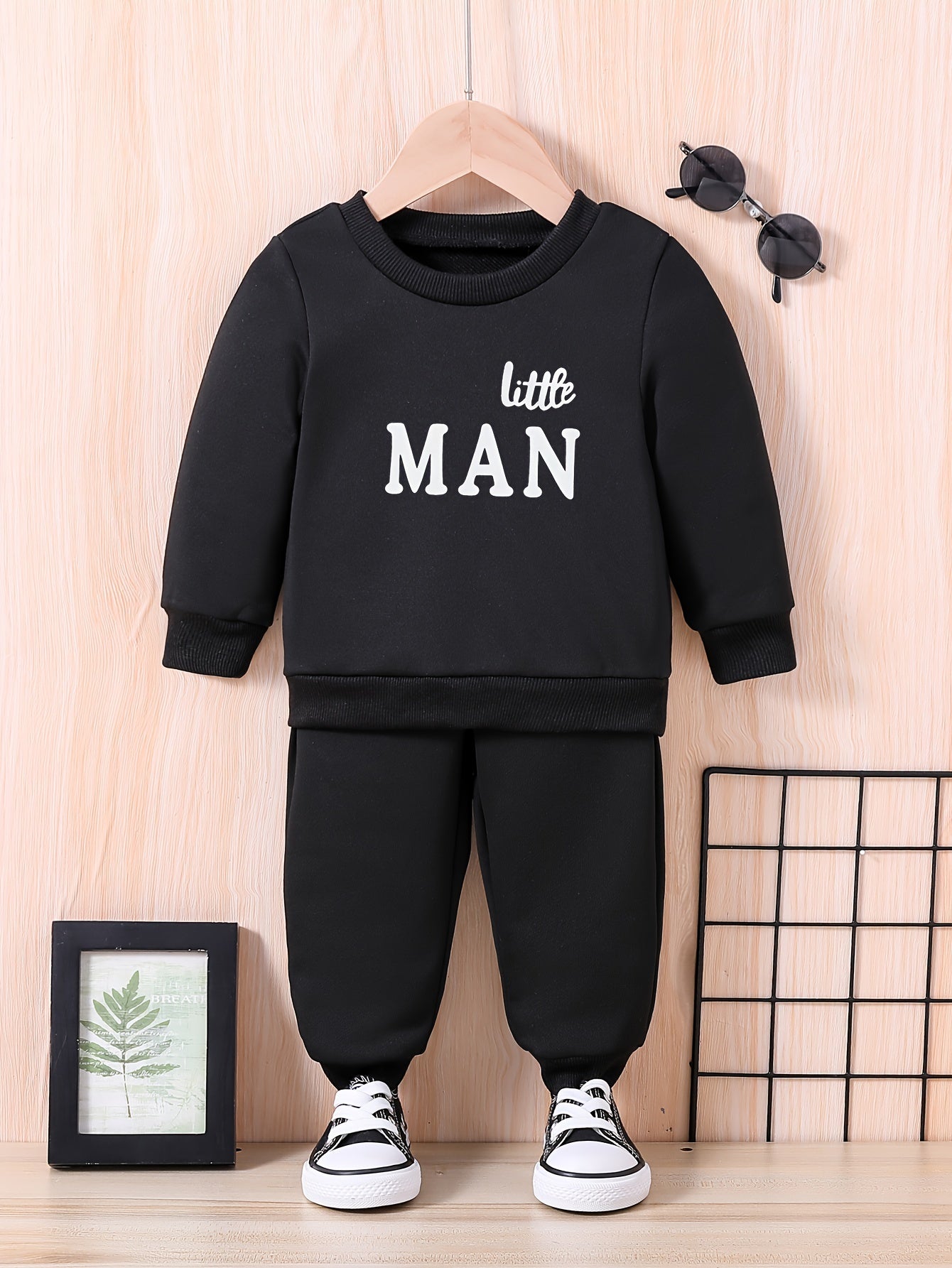 Baby LITTLE MAN Print Outfit Set