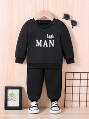 Baby LITTLE MAN Print Outfit Set