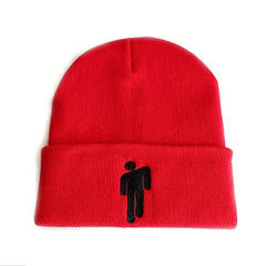 Embroidery Beanie Solid Hip Hop Unisex Skull Knit Hat