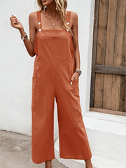 Loose Overall Jumpsuit Solid Wide Leg Sleeveless Jumpsuit