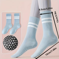 Women's Comfort Non Slip Yoga Socks Breathable Medium Tube Dance Training Socks
