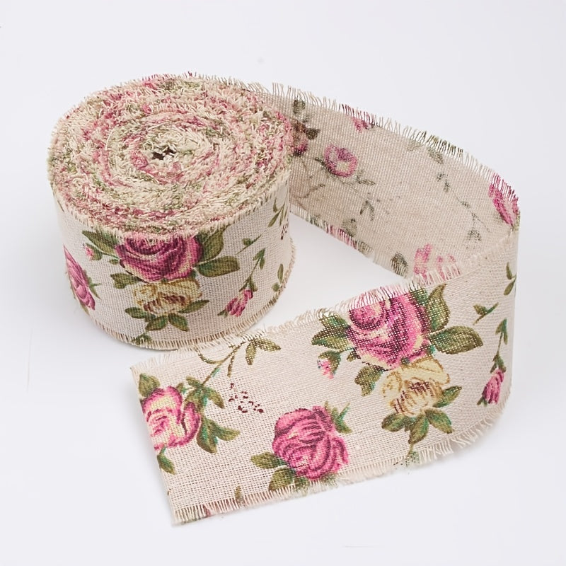 10m DIY Clothing Accessories Tear Edge Flower Cloth Strips Pull Wool Burlap Roll
