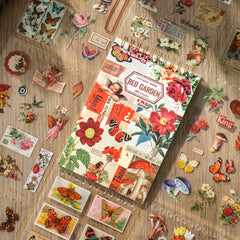 20 Sheets Vintage Plants Stickers Book Retro Transparent Waterproof Stickers