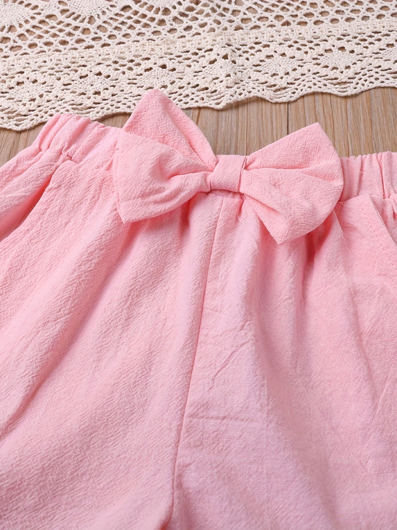Toddler Girls Polka Dot Blouse & Bow Shorts Set