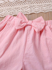 Toddler Girls Polka Dot Blouse & Bow Shorts Set