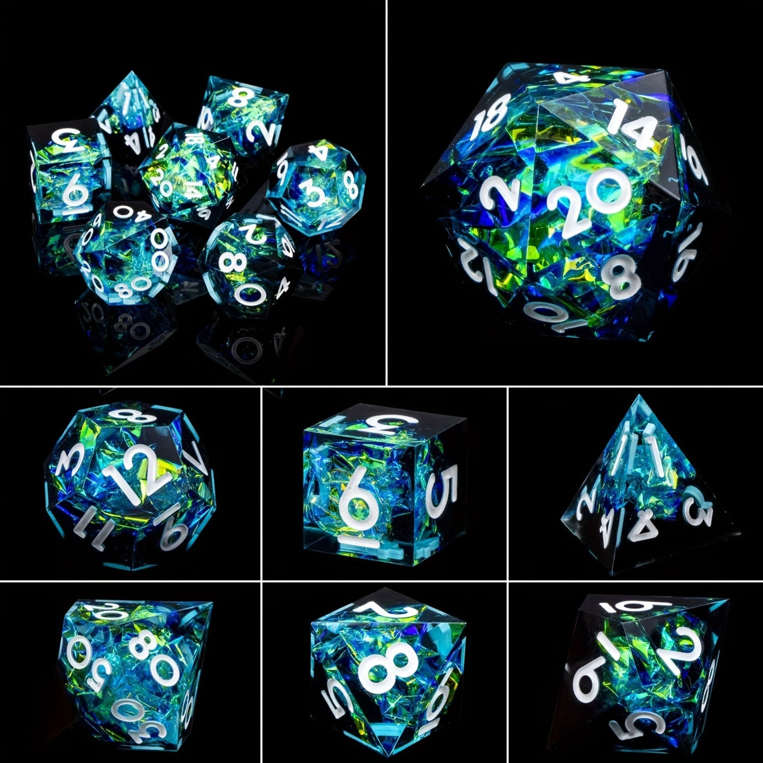 7pcs Spiked Sided Digital Dices Role Playing Game