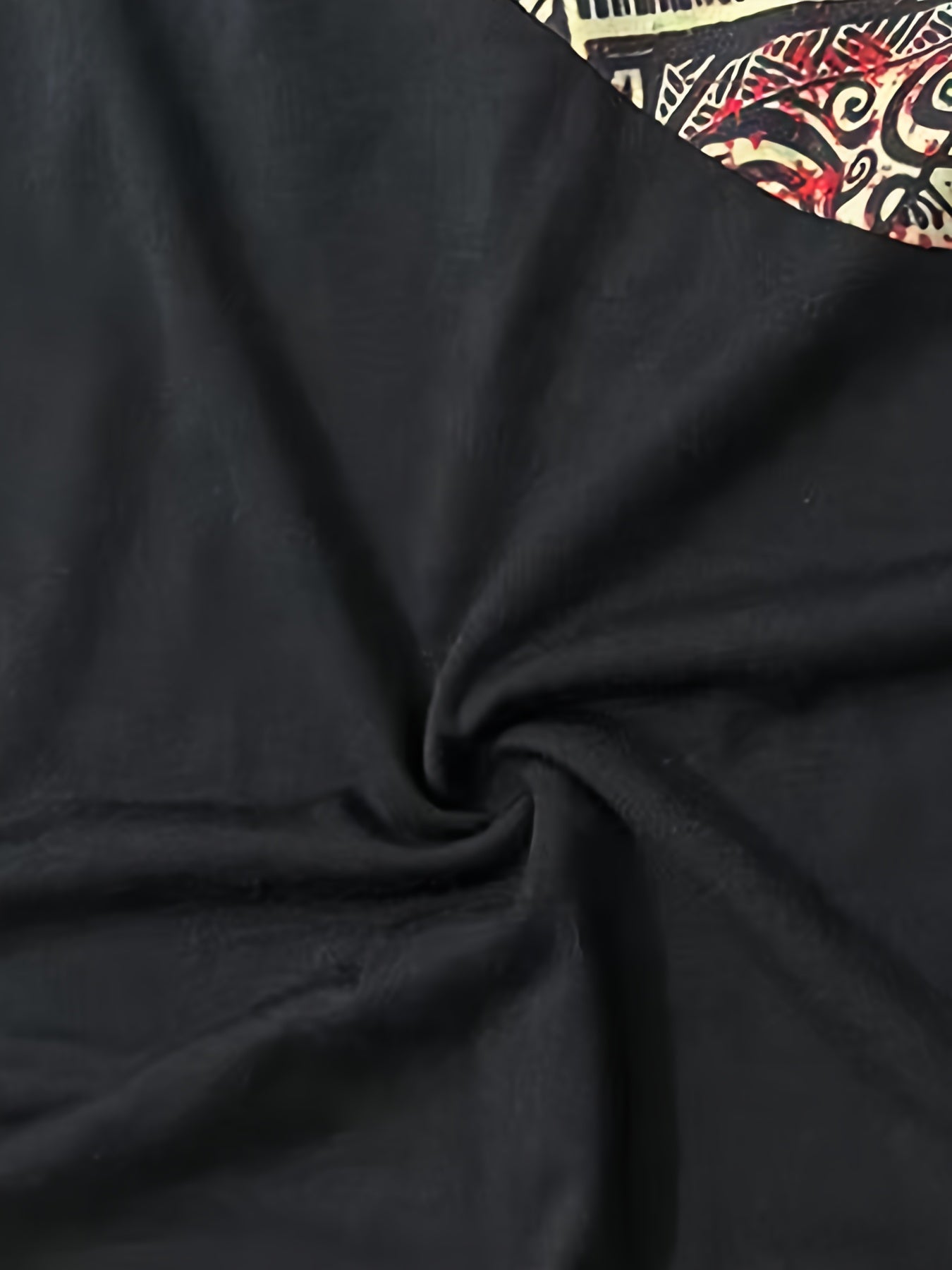 Colorblock Print Half Sleeve Round Neck Keyhole Dress