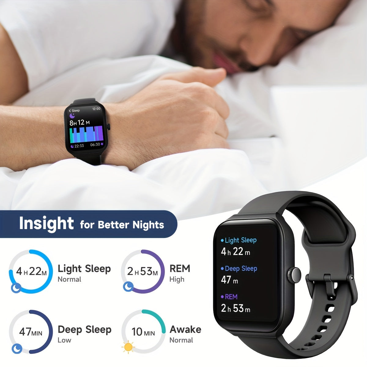 TOOBUR Smartwatch Fitness Tracker for Android iPhone