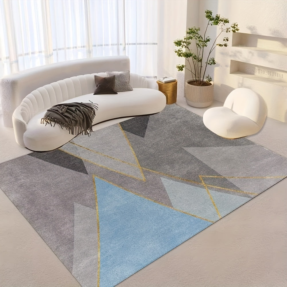Large Area Rug Modern Crystal Velvet Non-slip Soft Polyester Mat