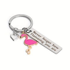 Creative Flamingo Keychain Keyring Pendant Inspirational Women Holiday Gift