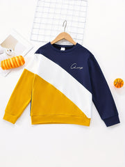 Boys Stylish Block CHANGE Letter Print Sweatshirt
