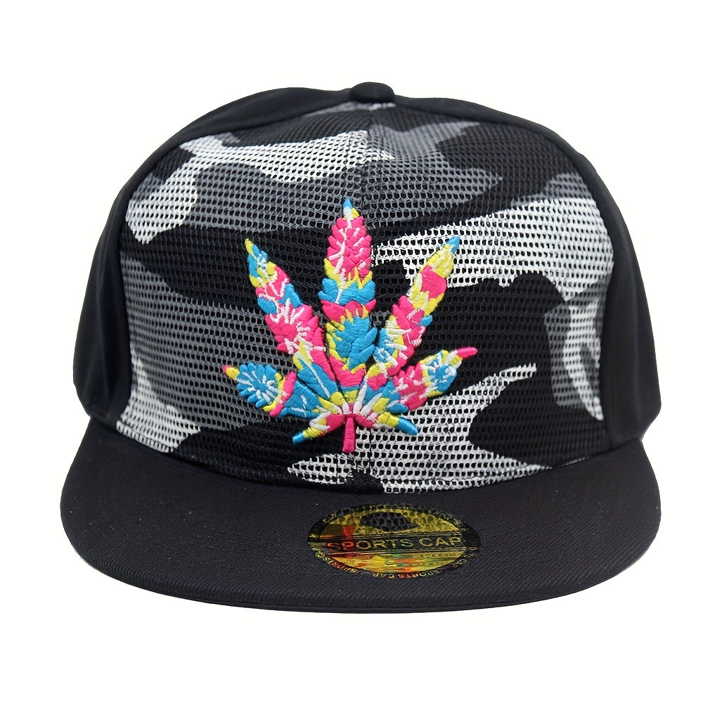 Sunshade Maple Leaf Embroidery Print Baseball Cap Adjustable Outdoor Sport