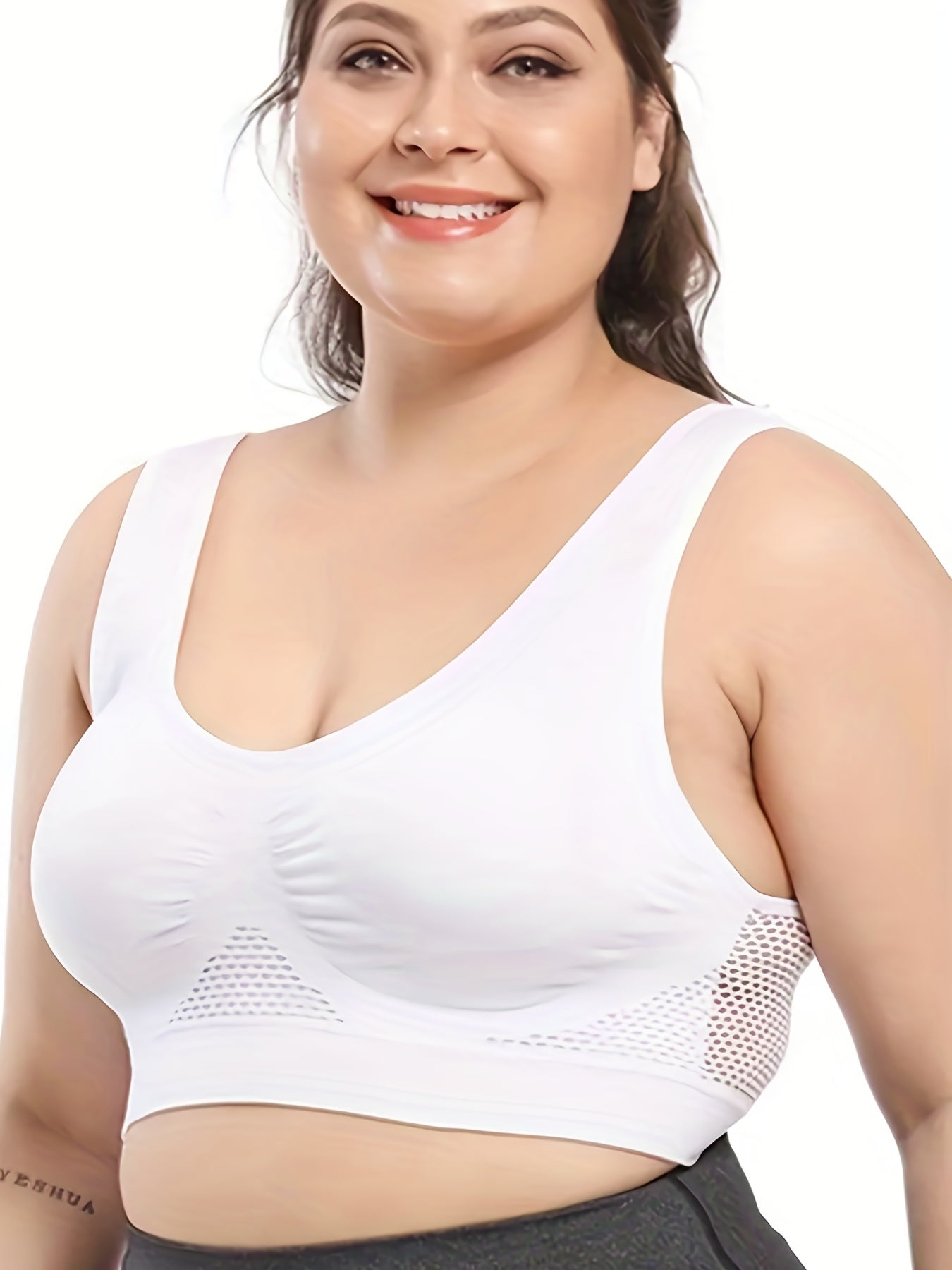 Plus Size Wireless Fitness Bra High Stretch Breathable