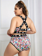 Floral Print Crisscross Back Bra & Panty Set