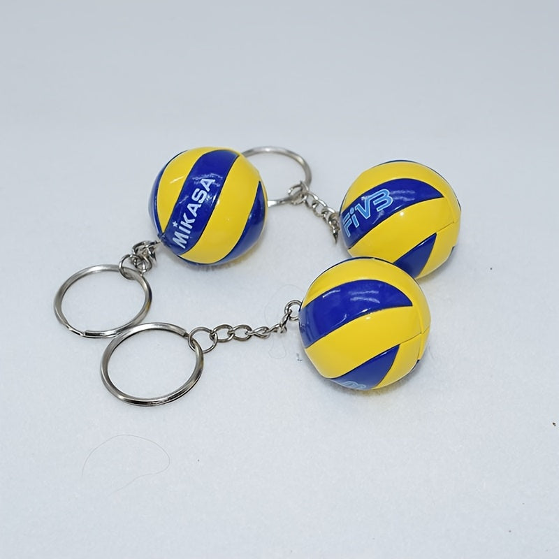2pcs Mini Volleyball Keychain Ball Keychain Charm PVC Pendant Volleyball Gift