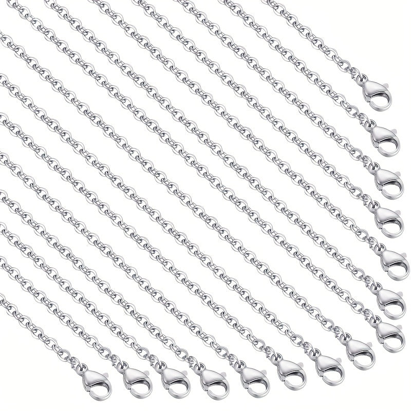 30pcs 1.5mm Stainless Steel Cross Chain Necklace with Lobster Clasp