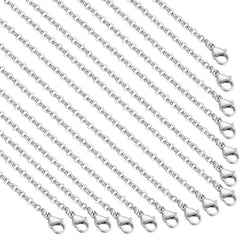 30pcs 1.5mm Stainless Steel Cross Chain Necklace with Lobster Clasp