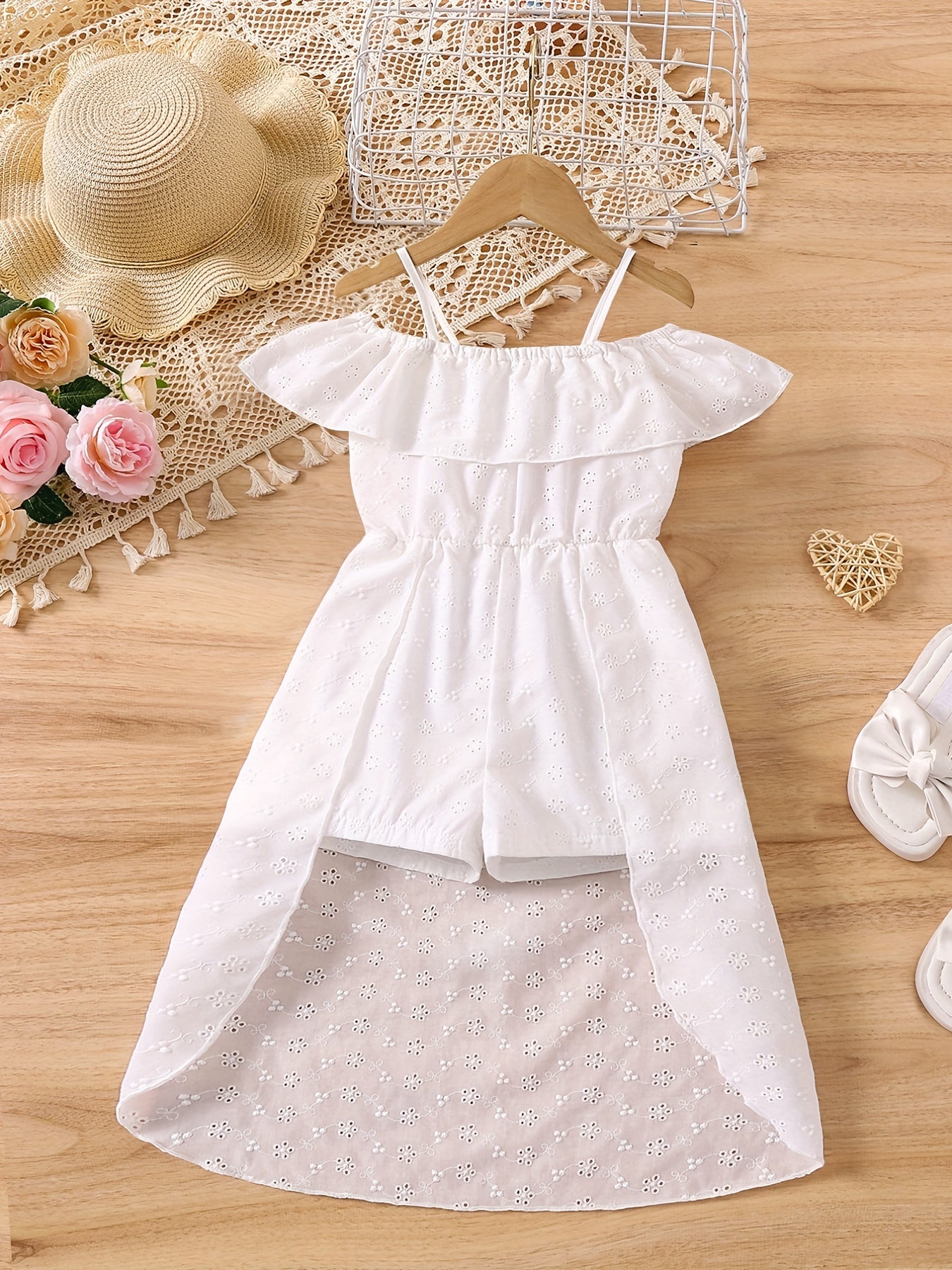 Girls Lace Off Shoulder Jumpsuit for Summer Holiday Party