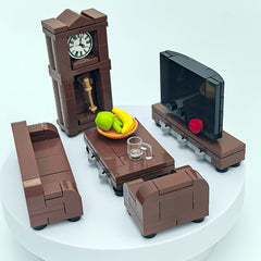 Mini Living Room Set Sofa Table Clock Home Decor Display Desktop Ornament