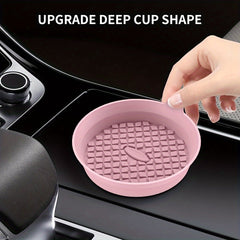 4pcs Car Cup Holder Universal Silicone Drink Pad Anti Slip Waterproof Coaster