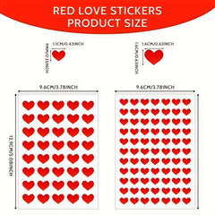 Red Heart Stickers 1404pcs 2 Styles Reusable & Self Adhesive