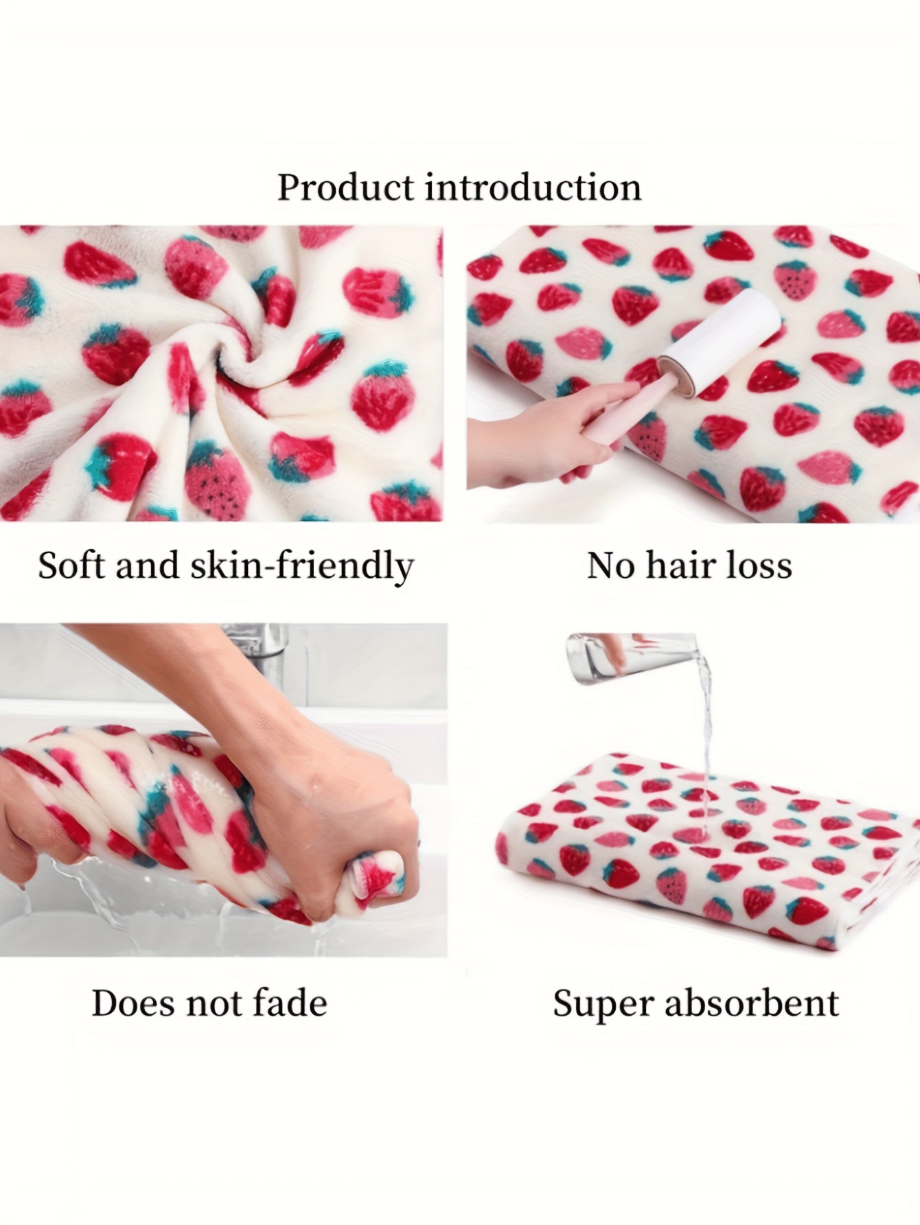 Strawberry Print Lounge Robe Warm & Bow Lounge Robe