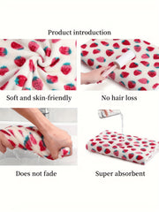 Strawberry Print Lounge Robe Warm & Bow Lounge Robe