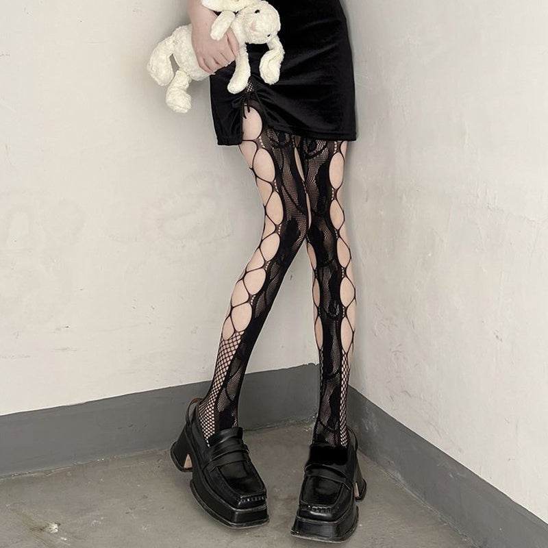 Jacquard Fishnet Tights High Waist Mesh Pantyhose
