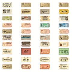 81pcs Classic Movie Tickets Retro Stickers DIY Decorative Stickers