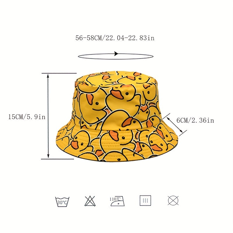 Yellow Duck Pattern Sun Hat for Men and Women