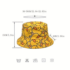 Yellow Duck Pattern Sun Hat for Men and Women