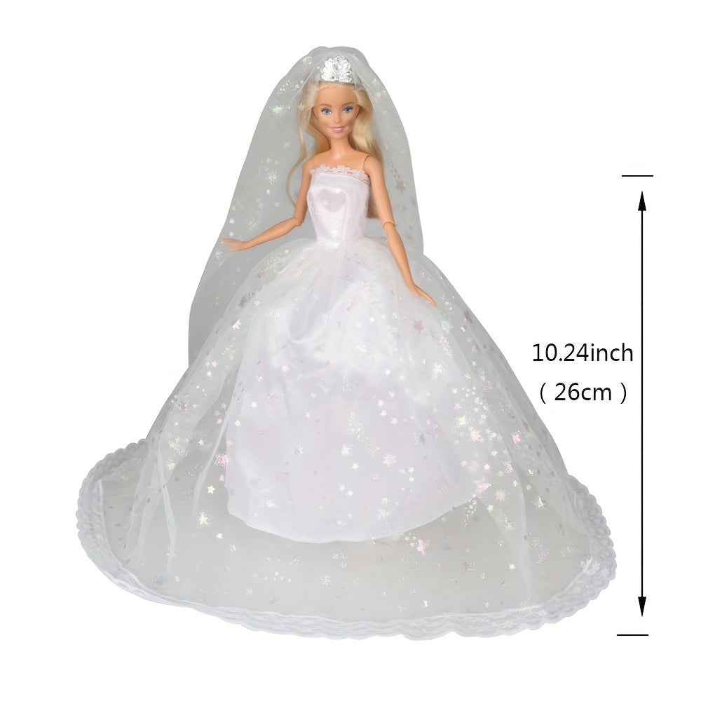 Doll Dresses Wedding Dresses With Crown Veil Party Skirts