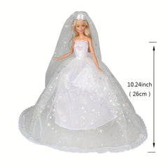 Doll Dresses Wedding Dresses With Crown Veil Party Skirts