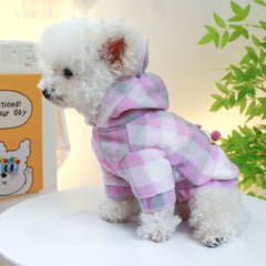 Cartoon Bear Embroidered Pet Bear Ear Shape Hoodie Dog Warm Clothes