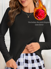 Long Sleeve Crew Neck Top Women's Sleepwear