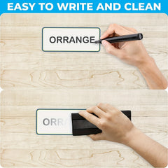 60pcs Magnetic Dry Erase Labels Blank Reusable Strips for Office and Classroom